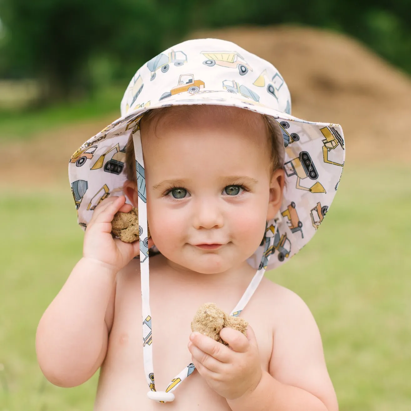 Construction Trucks Bucket Hat UPF 50  with Adjustable Breakaway Strap