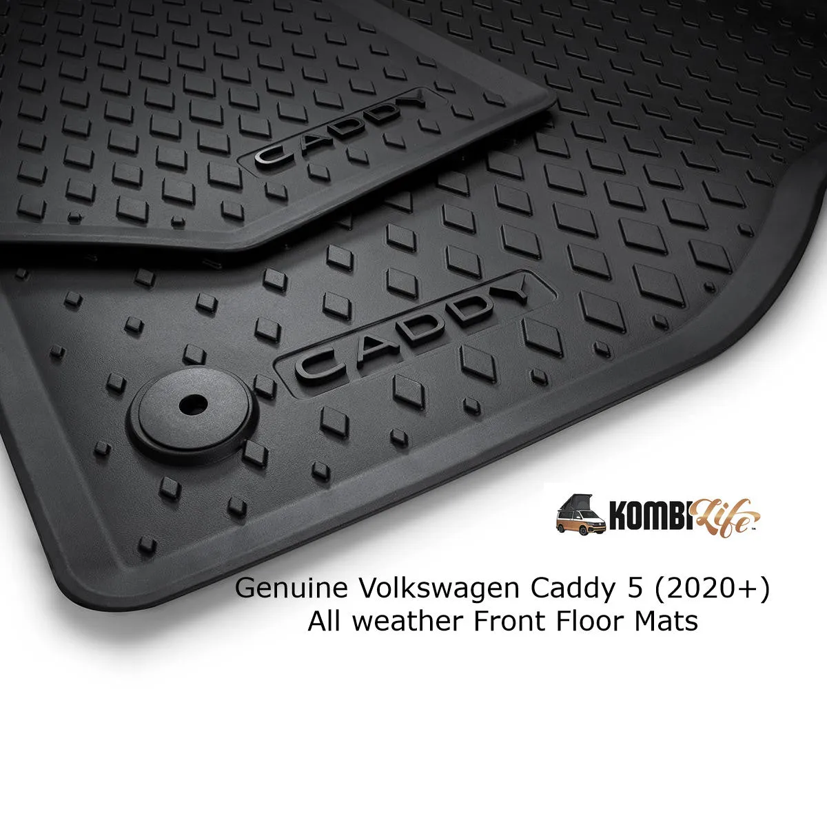 Genuine VW Rubber Floor Mats FRONT CABIN for Caddy 5 - 2021  - Genuine Volkswagen