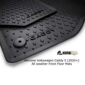 Genuine VW Rubber Floor Mats FRONT CABIN for Caddy 5 - 2021  - Genuine Volkswagen