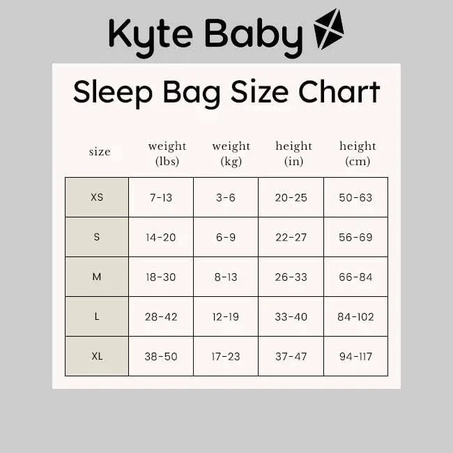 Kyte Baby 0.5 Tog Printed Sleep Bag in Elephant