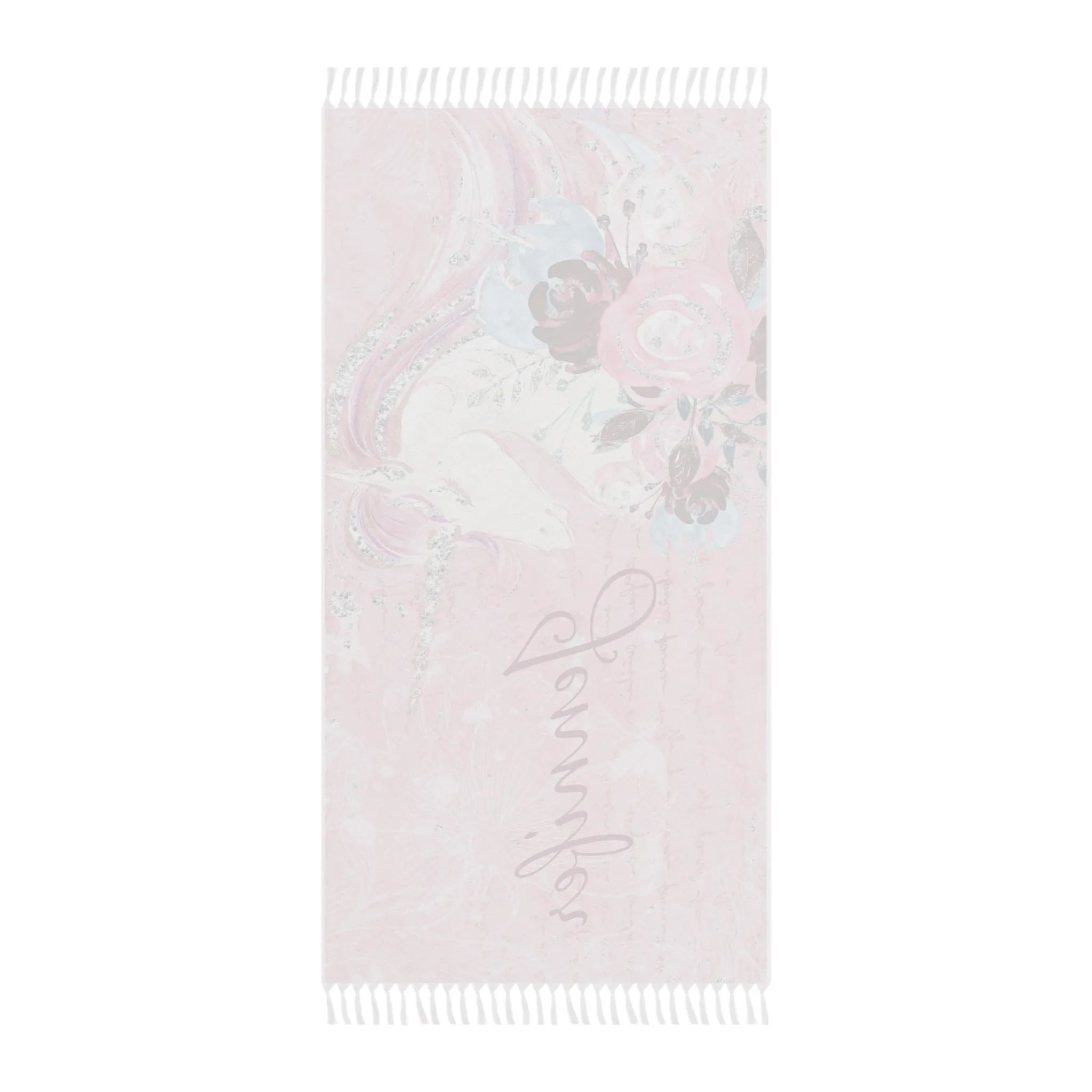 Personalised Boho Beach Towel, Unicorn