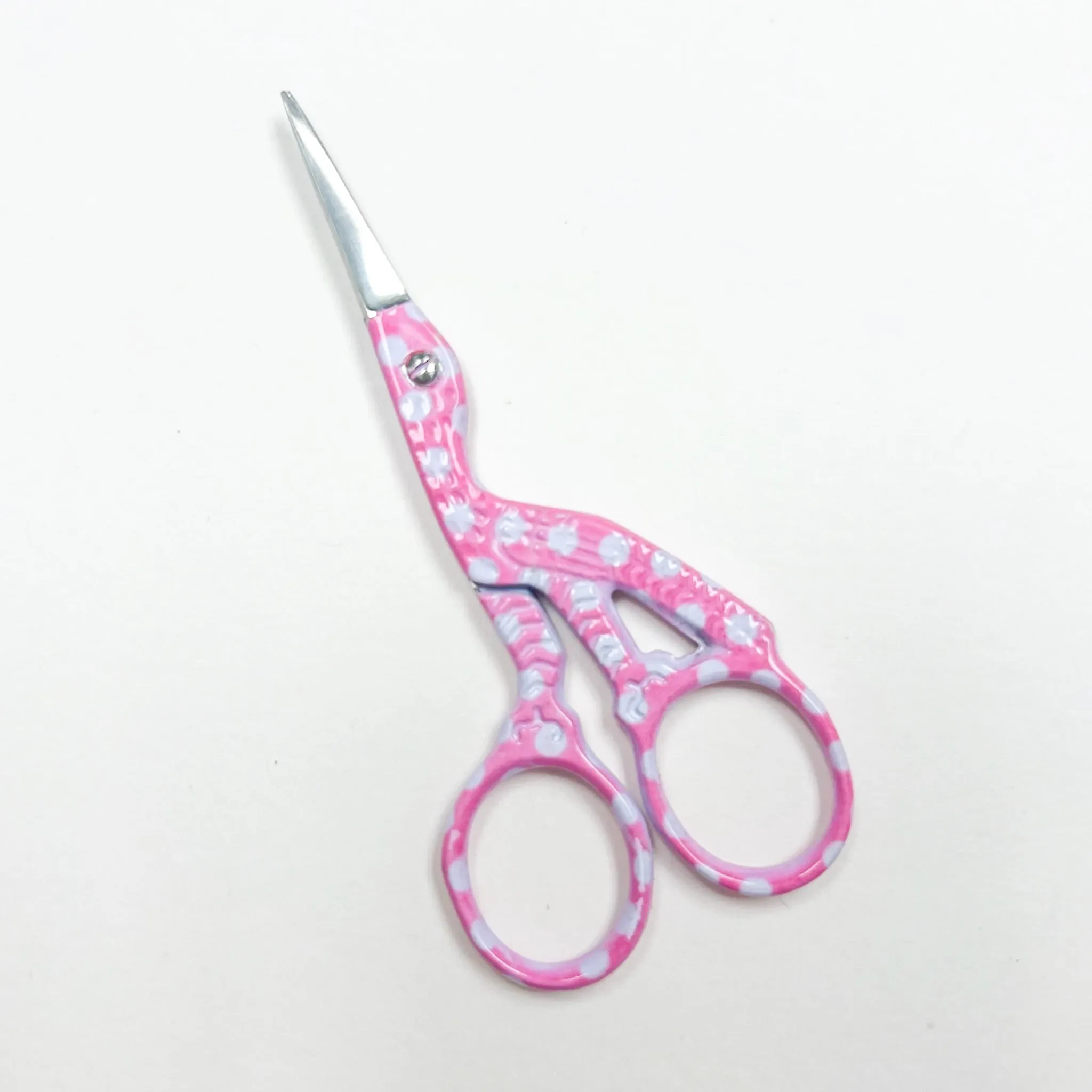 Pink and White Polka Dot Stork Scissors