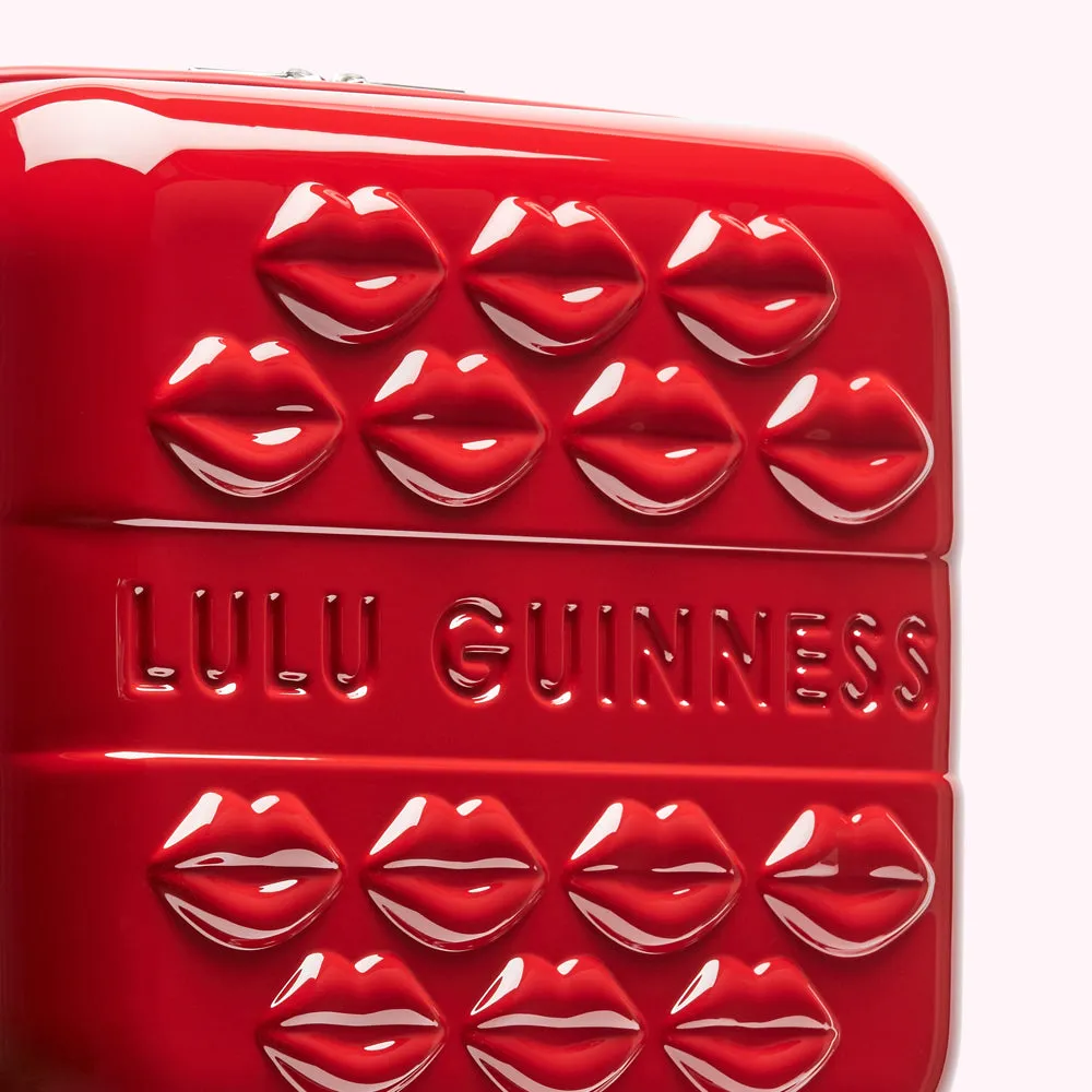 RED LULU LIPS VANITY CASE