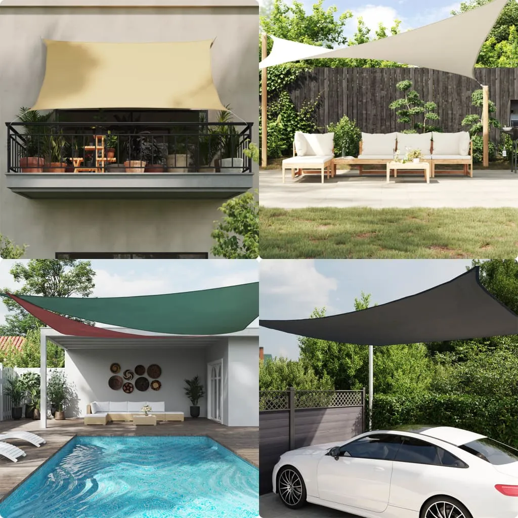 Sun Shade Sail Sand 5x4 m 100% Polyester Oxford