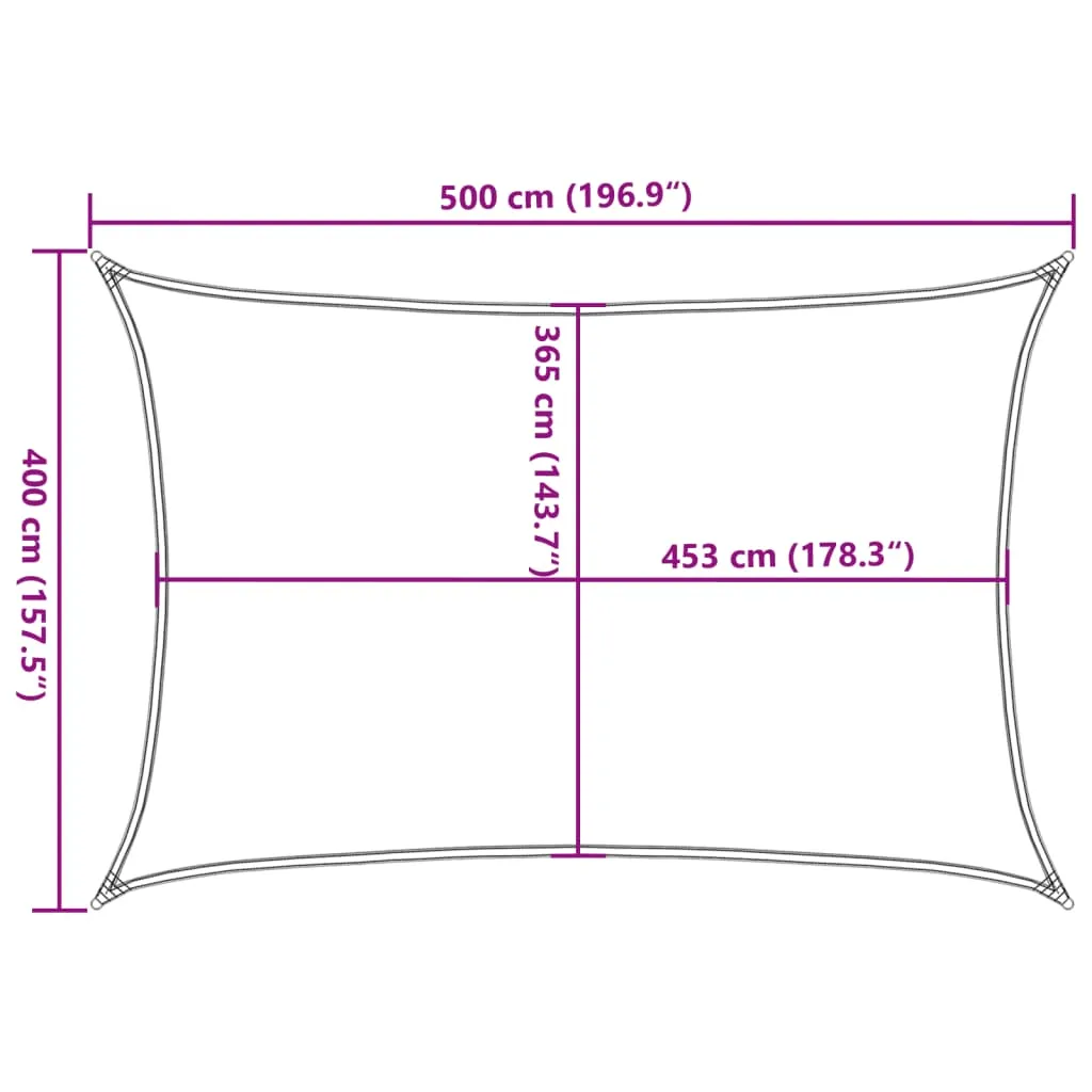 Sun Shade Sail Sand 5x4 m 100% Polyester Oxford