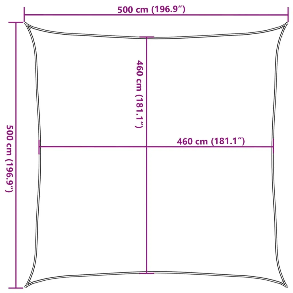 Sun Shade Sail Sand 5x5 m 100% Polyester Oxford