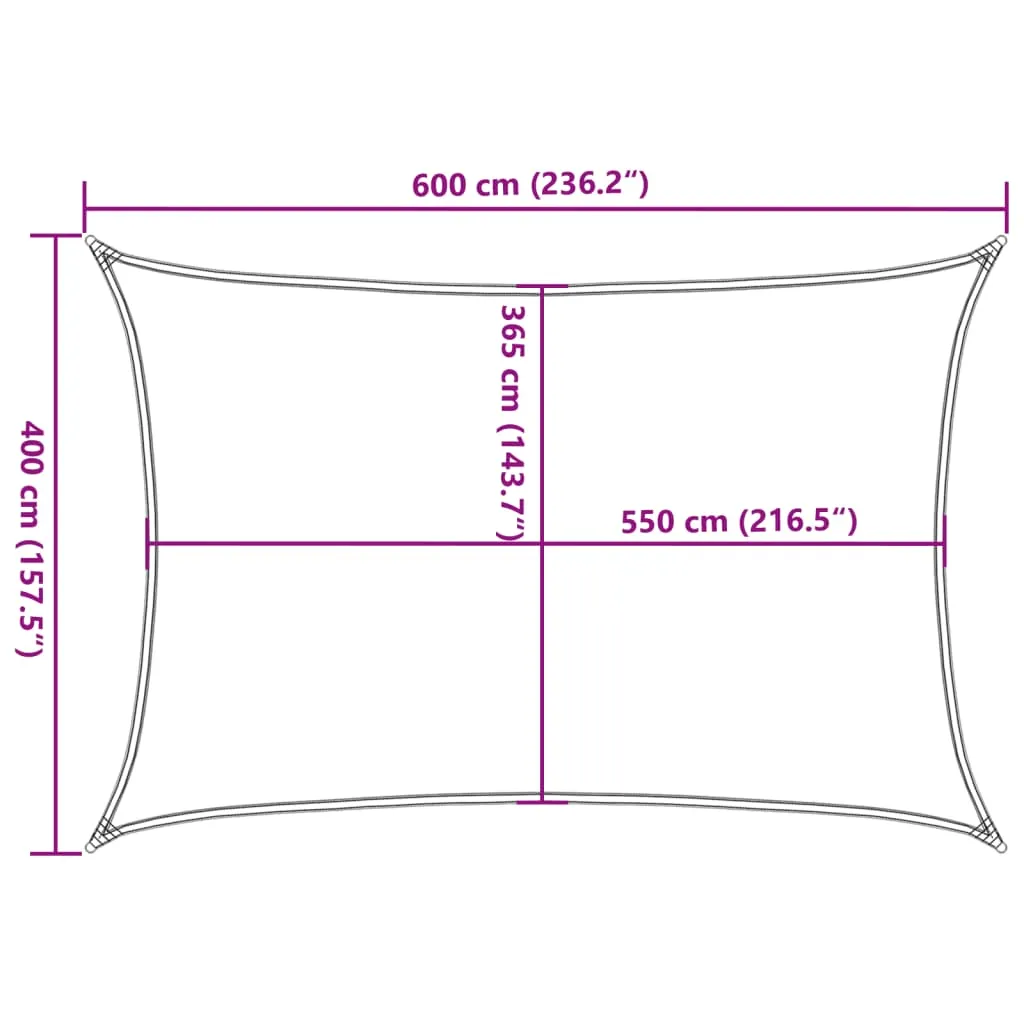 Sun Shade Sail Sand 6x4 m 100% Polyester Oxford