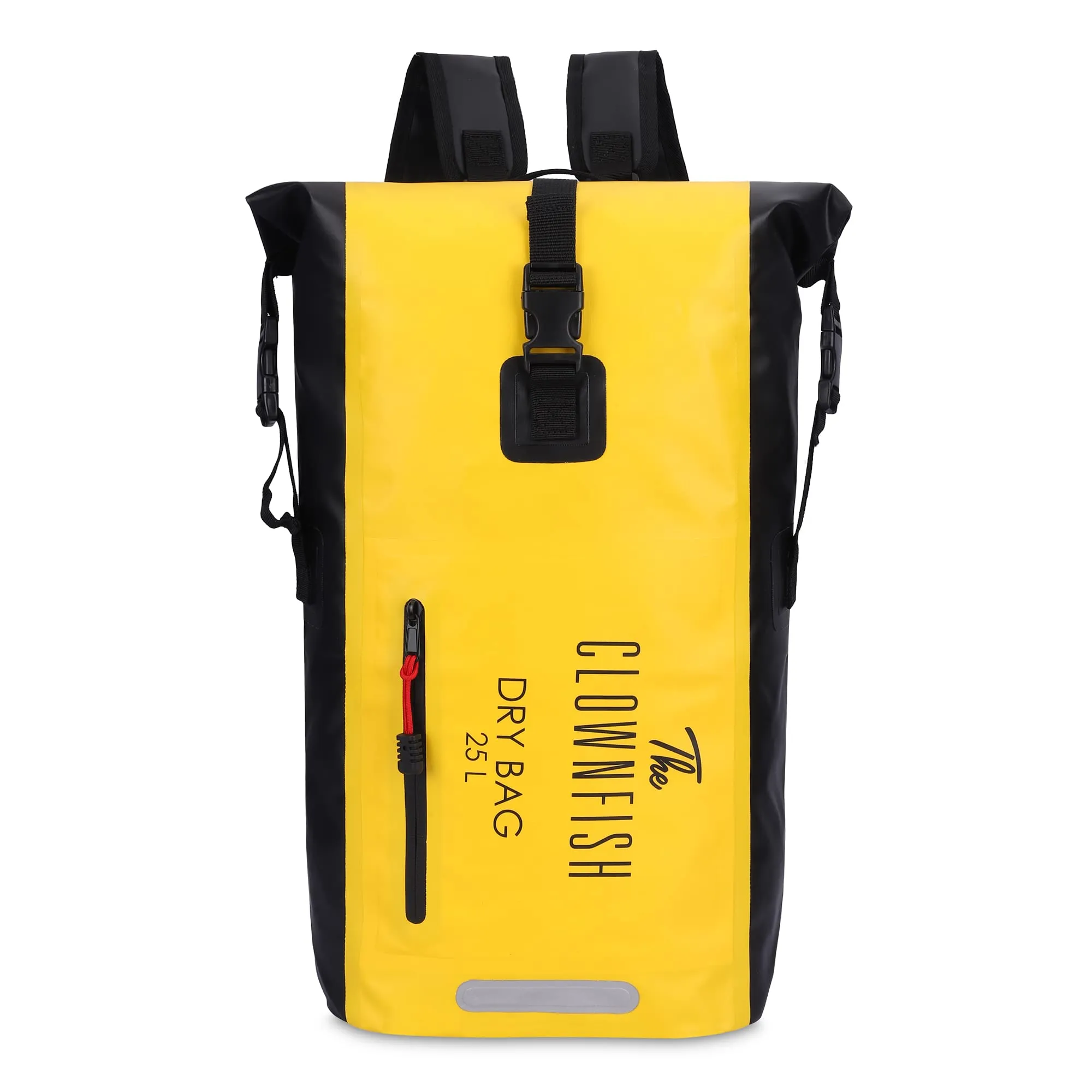 THE CLOWNFISH Waterproof PVC 25 Liter Dry Bag Dry Sack Lightweight Dry Backpack with Waterproof Accessory Bag for Water Sport Hiking Trekking Camping Boating (Yellow)